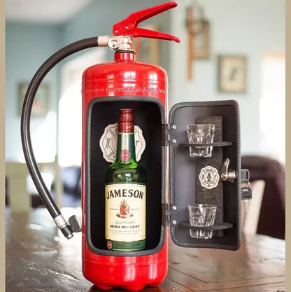 Novelty fire extinguisher drinks cabinet hidden bar