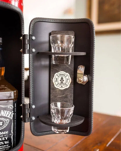 Novelty fire extinguisher drinks cabinet hidden bar