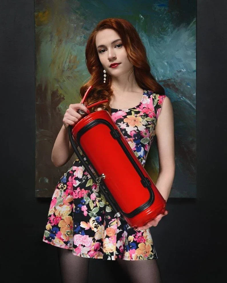 Novelty fire extinguisher drinks cabinet hidden bar