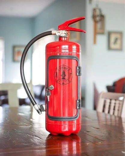 Novelty fire extinguisher drinks cabinet hidden bar
