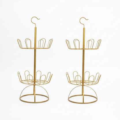 Vertical multi-tier metal shoe rack with hook