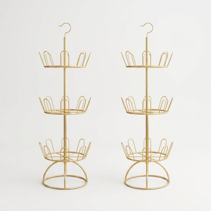 Vertical multi-tier metal shoe rack with hook
