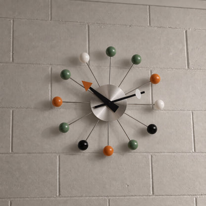 Retro mid-century ball marker wall clock