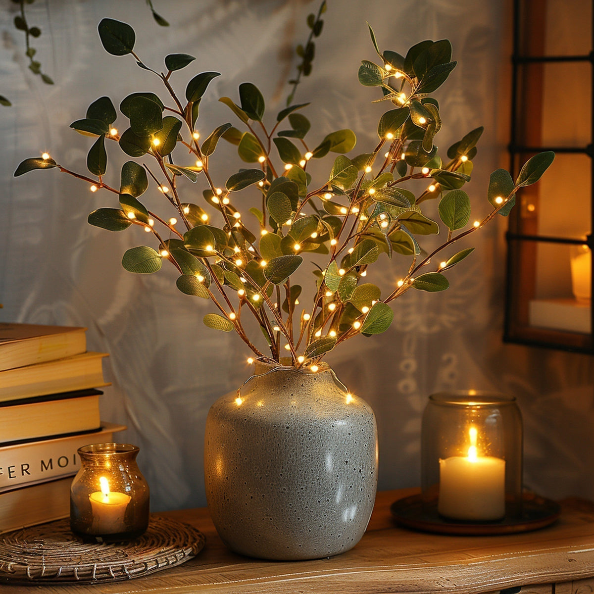 LED Flower Garland – Battery Fairy Lights with Lifelike Blooms
