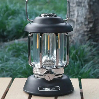 Retro LED Camping Lantern – Dimmable Rechargeable Light