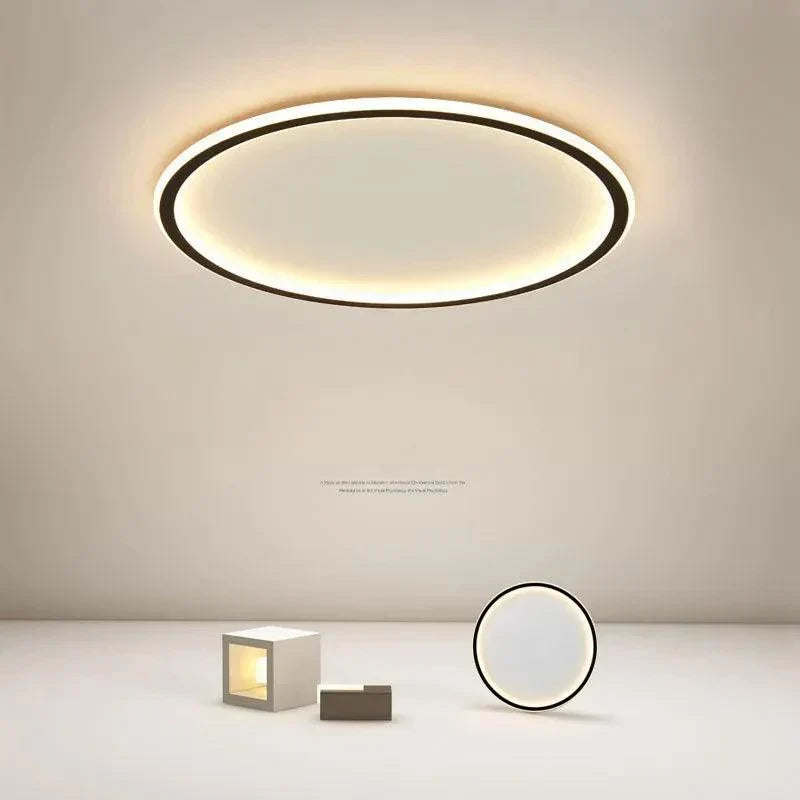 Slim LED Ceiling Light – Low-Profile Black Frame Flush Mount