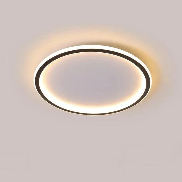 Slim LED Ceiling Light – Low-Profile Black Frame Flush Mount