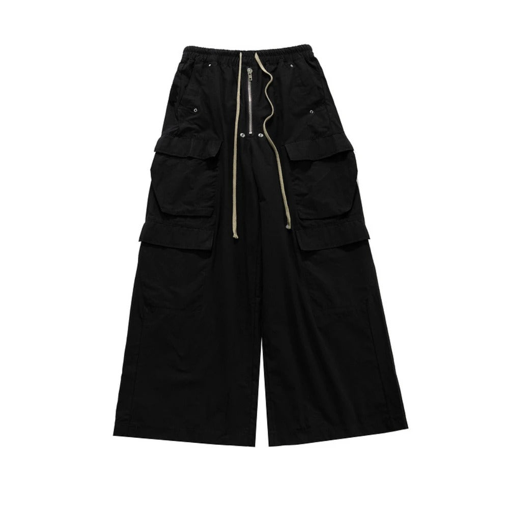 Men Cargo Pants Loose Fit Gothic Black High Street Trousers