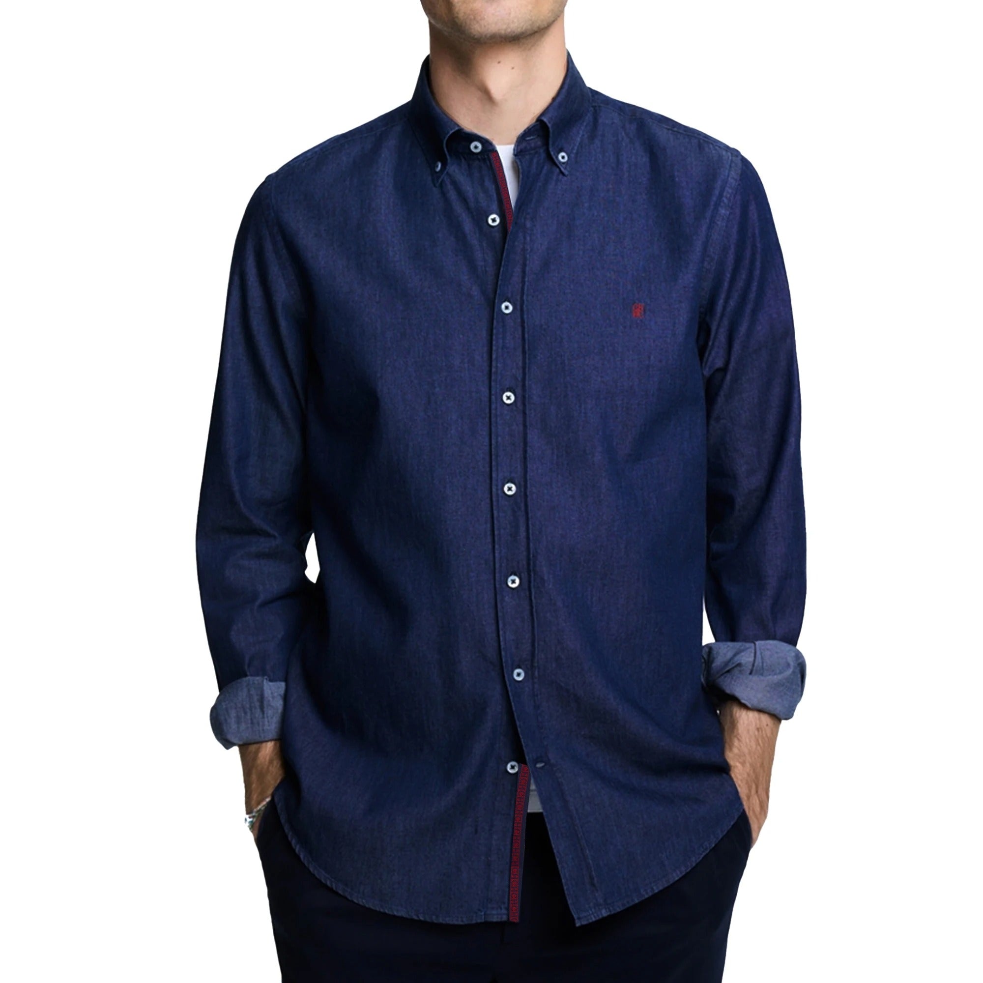 Men's Long Sleeve Button Down Shirt Solid Color Business Casual