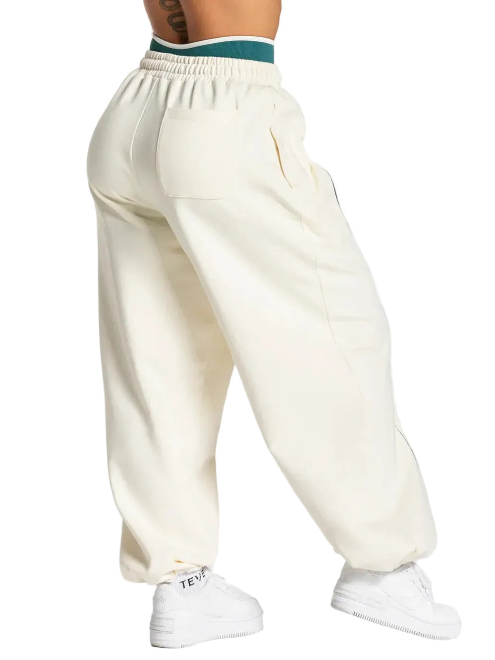 Casual Wide Leg Running Trousers Women Mid Waist Cotton Sports Pants