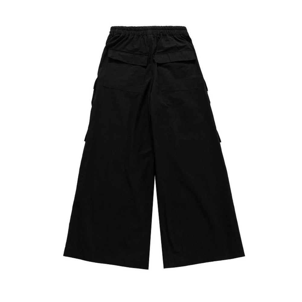Men Cargo Pants Loose Fit Gothic Black High Street Trousers