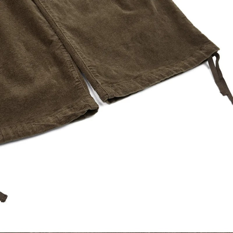 Work Pants Straight Leg Corduroy Mid Waist Casual Mens Trousers