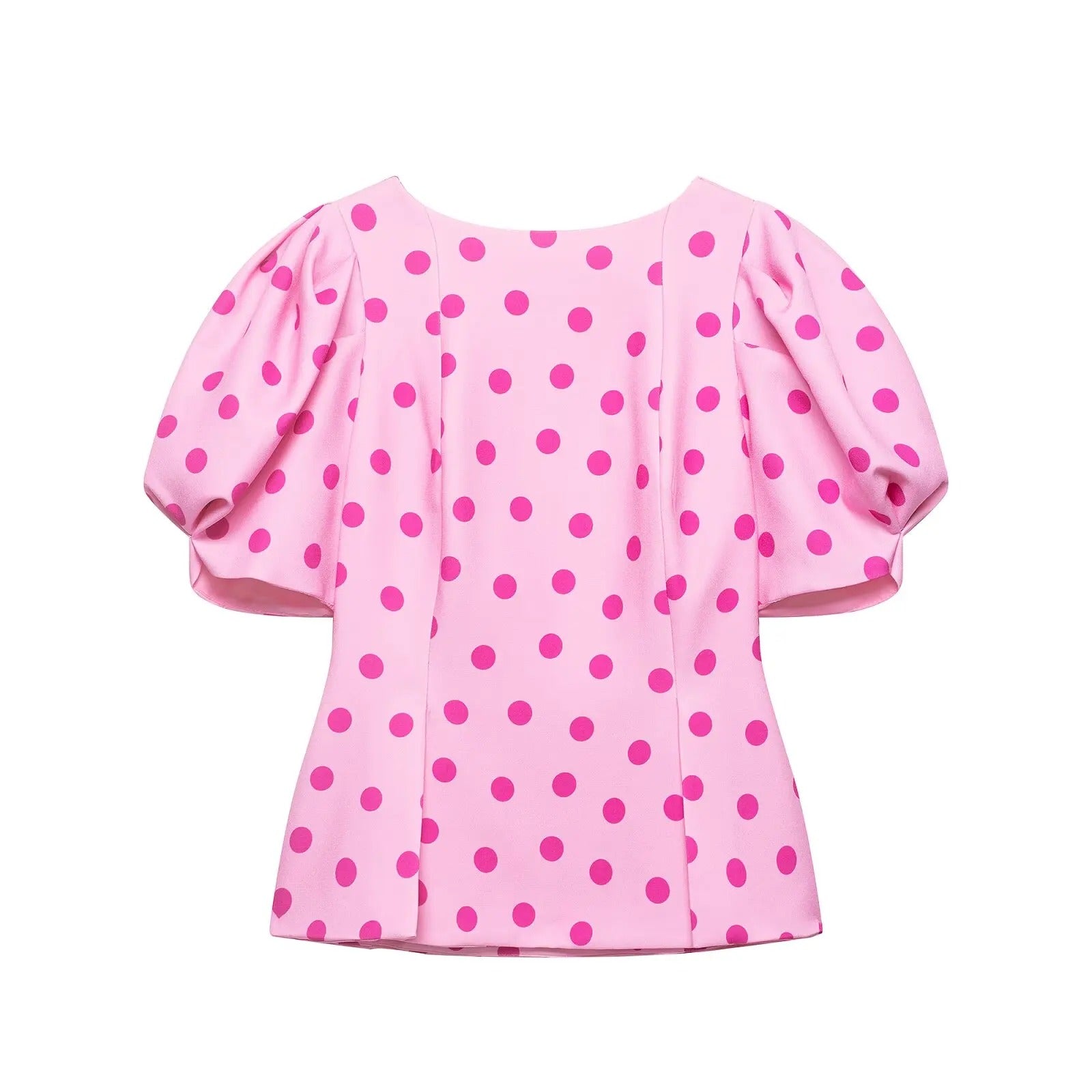 Women’s Sleeveless Shirt Polka Dot Ruff Sleeve Button Front Casual Blouse