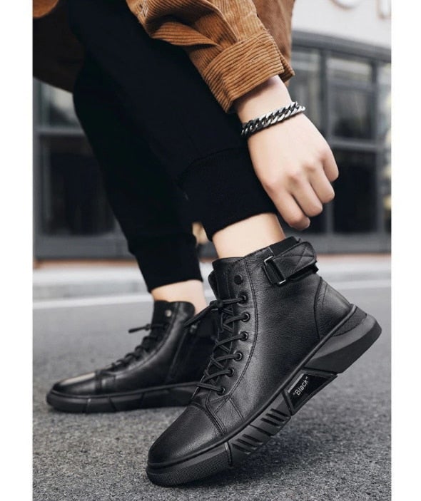 Men's Leather Boots – Rugged Lace-Up Ankle Boots