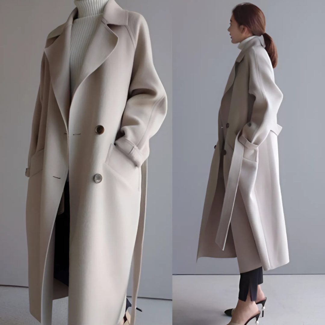Women's lightweight wool-blend coat