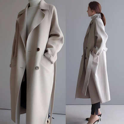 Women's lightweight wool-blend coat