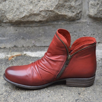 Women's Ankle Boots – Trendy Faux Leather Heeled Boots