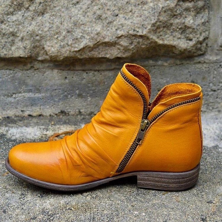 Women's Ankle Boots – Trendy Faux Leather Heeled Boots