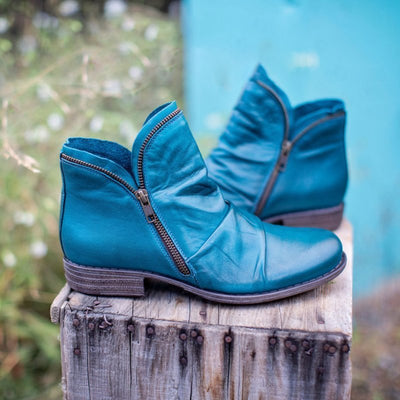 Women's Ankle Boots – Trendy Faux Leather Heeled Boots