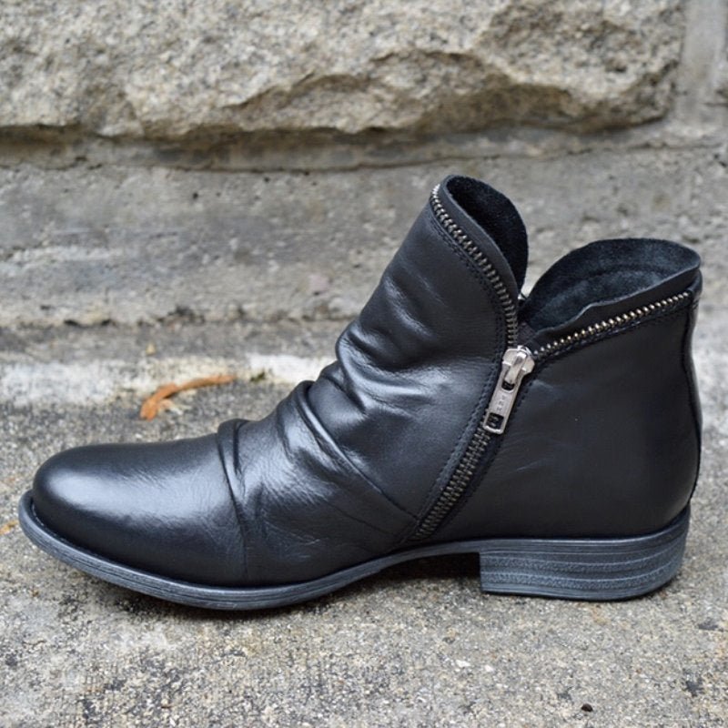 Women's Ankle Boots – Trendy Faux Leather Heeled Boots