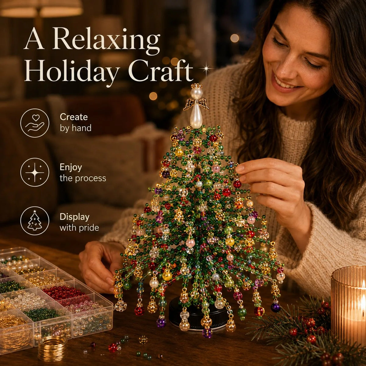DIY Beaded Christmas Tree Kit – Bead Art Craft Set
