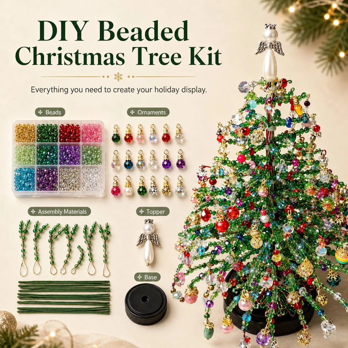 DIY Beaded Christmas Tree Kit – Bead Art Craft Set