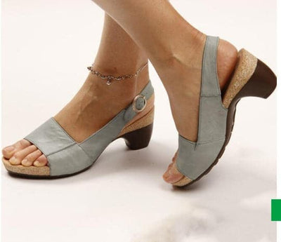 Orthopaedic Wedge Sandals for Women – Cork Footbed Vegan Leather Comfort Sandals