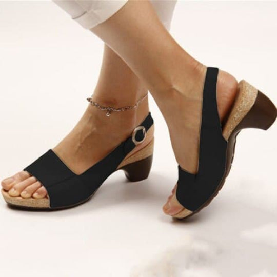Orthopaedic Wedge Sandals for Women – Cork Footbed Vegan Leather Comfort Sandals