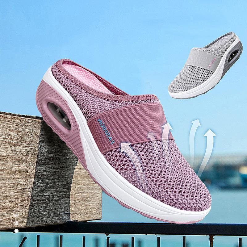 Orthopaedic Slip-On Trainers for Women – Air Cushioned Comfort Sneakers with Arch Support
