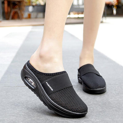 Orthopaedic Slip-On Trainers for Women – Air Cushioned Comfort Sneakers with Arch Support