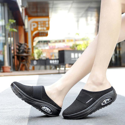 Orthopaedic Slip-On Trainers for Women – Air Cushioned Comfort Sneakers with Arch Support