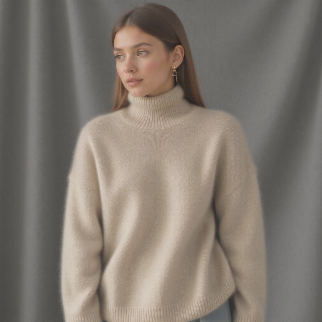 Women's relaxed roll-neck jumper
