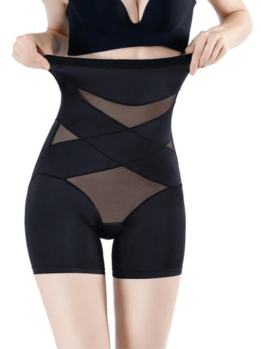 Women's high-waist shaping shorts - front