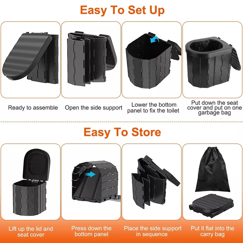 Folding Portable Camping Toilet – Sturdy & Lightweight