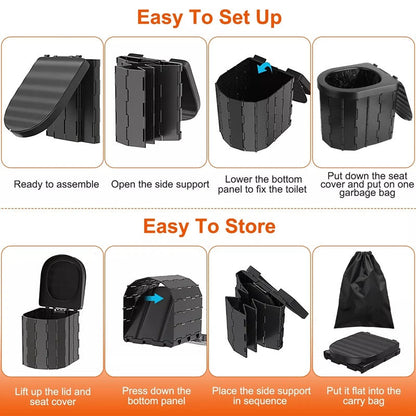 Folding Portable Camping Toilet – Sturdy & Lightweight