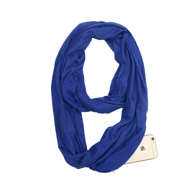 Loop scarf with hidden pocket