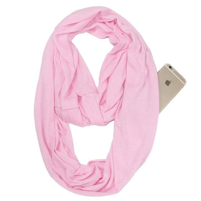 Travel infinity scarf with pocket