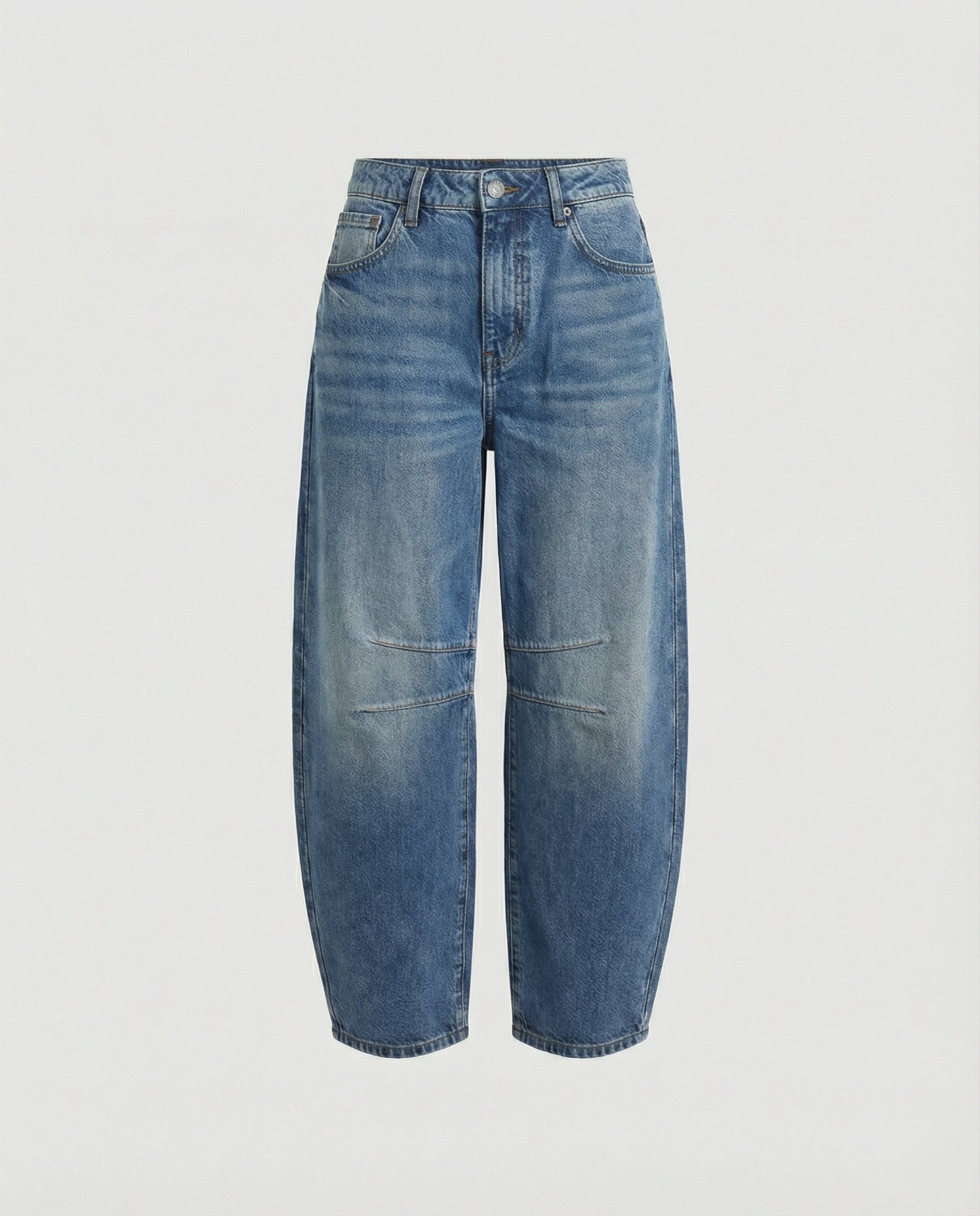Women's curved-leg barrel jeans