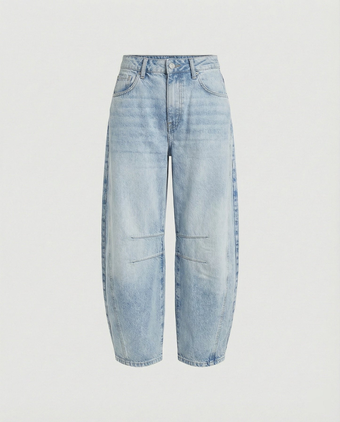 Women's curved denim jeans