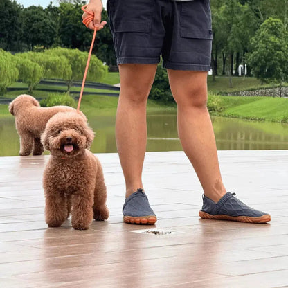 Barefoot wide-fit zero-drop mesh slip-on shoes