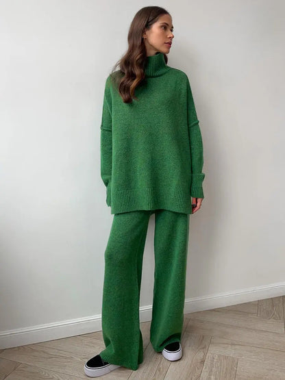 Women's knitted jumper and trousers