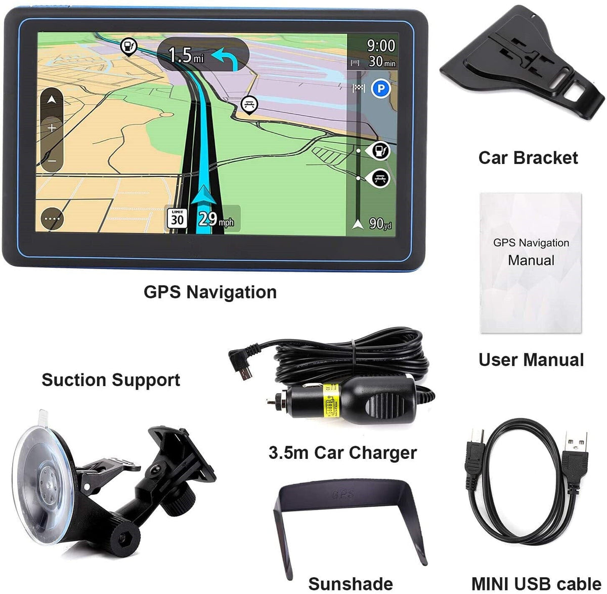 7-inch sat nav GPS navigation system for cars and trucks