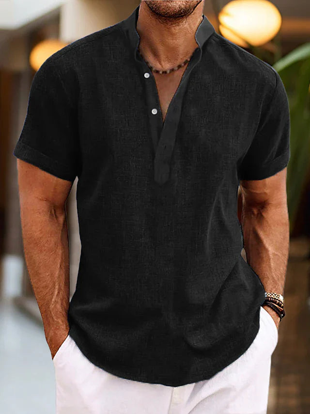 Men's breathable linen shirt colour option