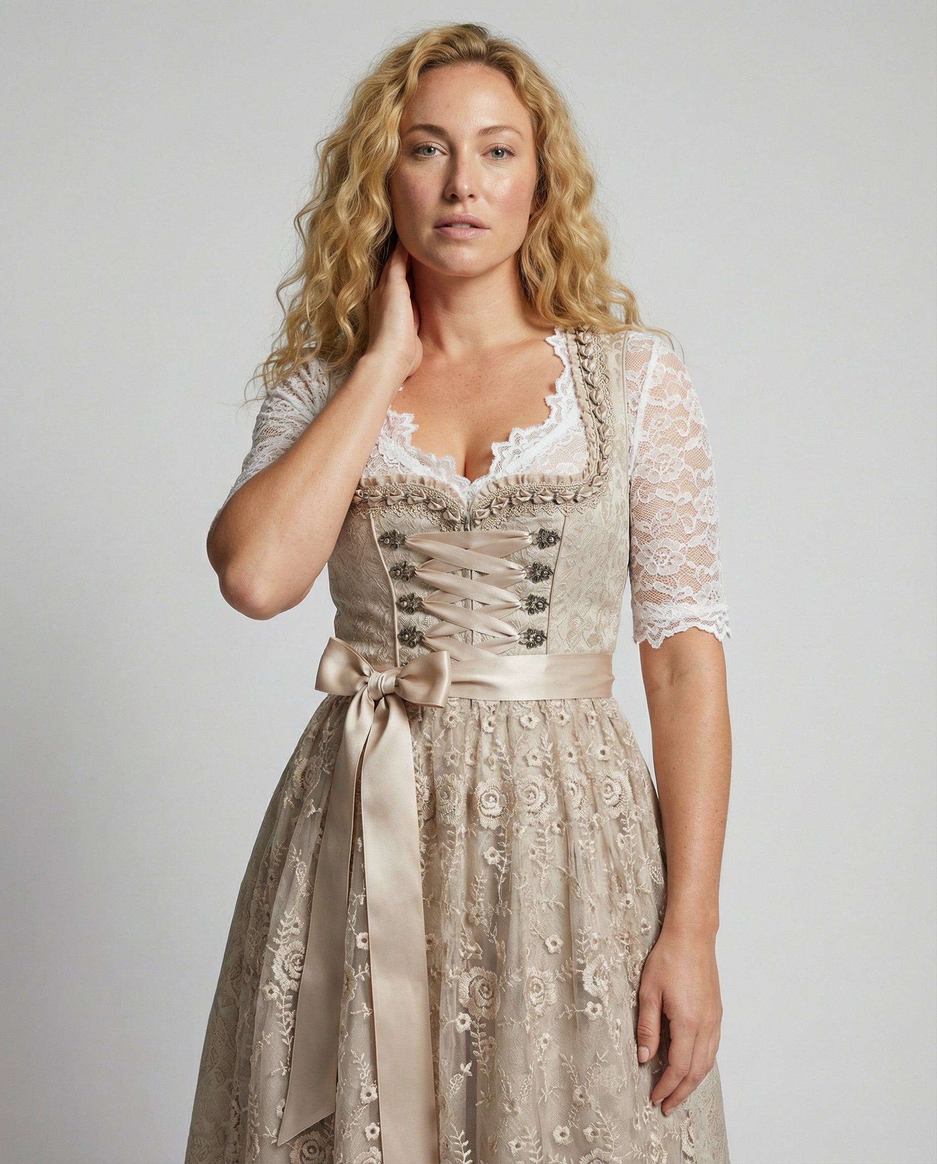 Women's dirndl dress bodice detail