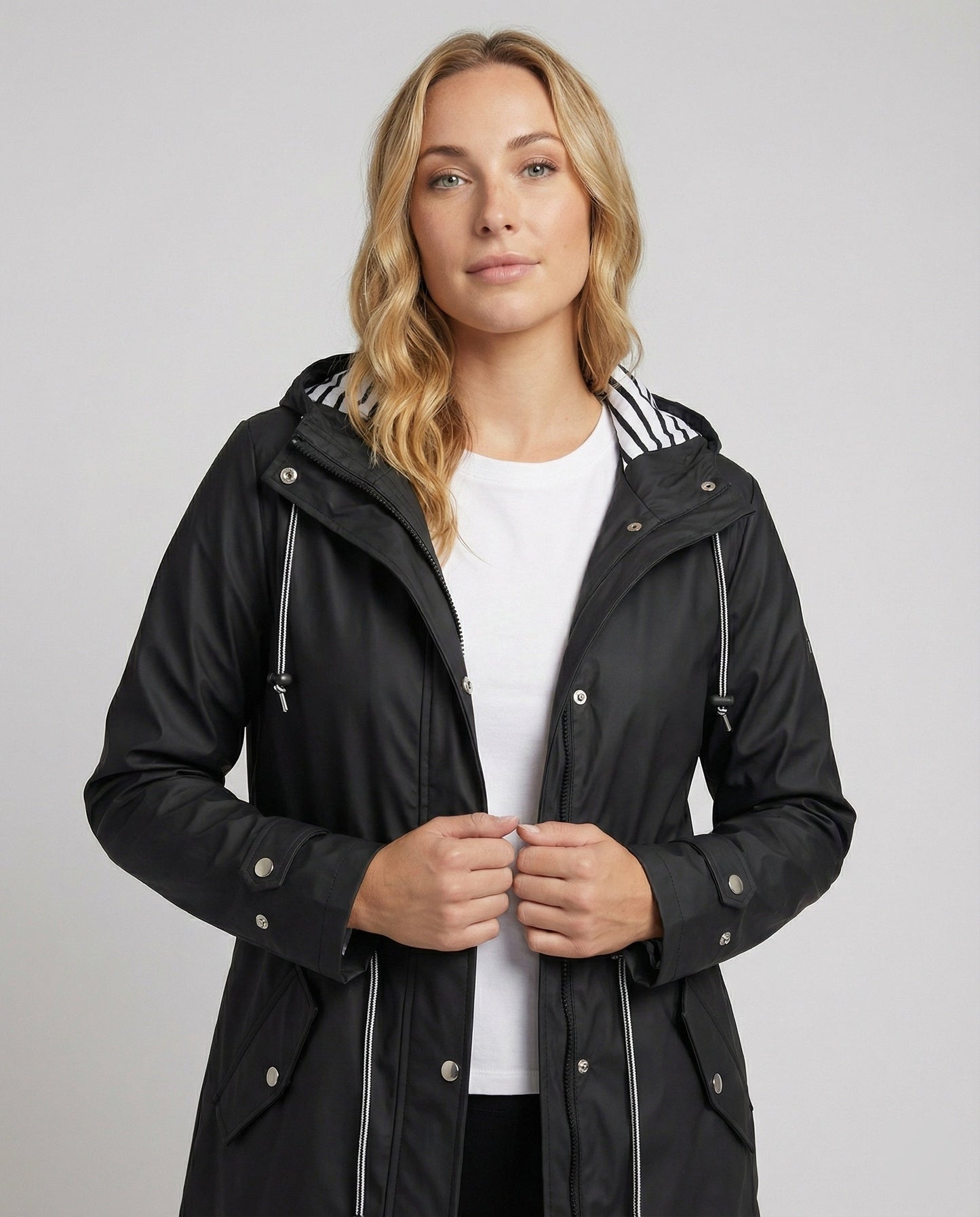 Women's waterproof hooded jacket - front