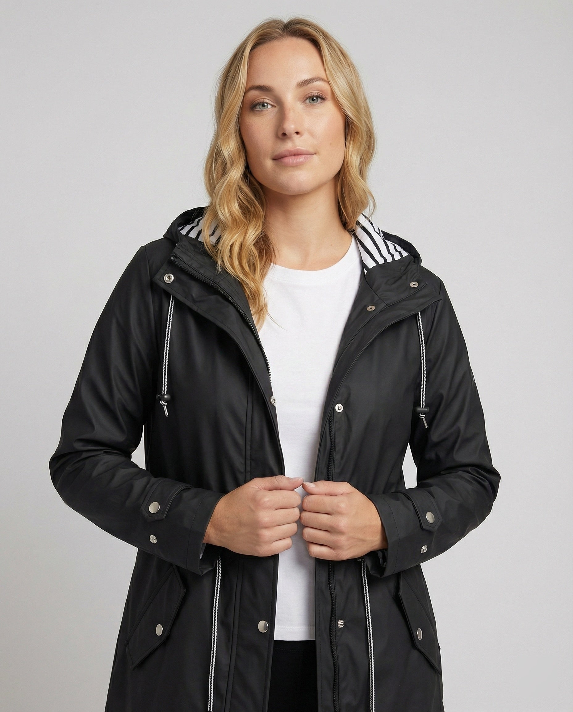Women's waterproof hooded jacket - front