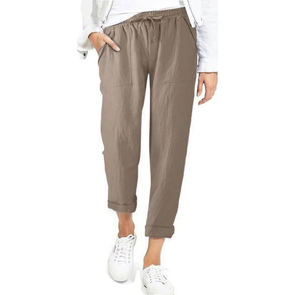 Women's summer trousers - khaki