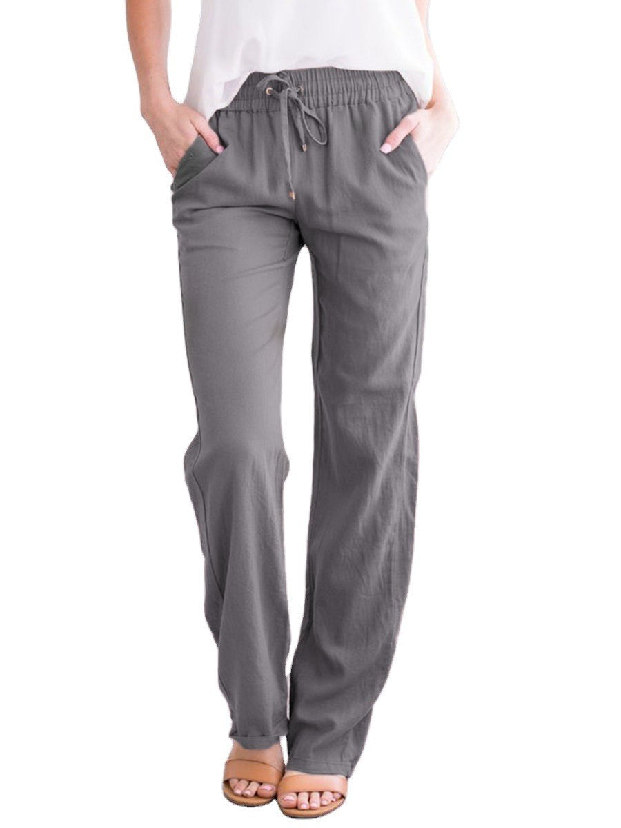 Women's cotton-linen trousers - detail