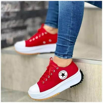 Orthopaedic Canvas Trainers for Women, Cushioned Comfort Sneakers with Arch Support