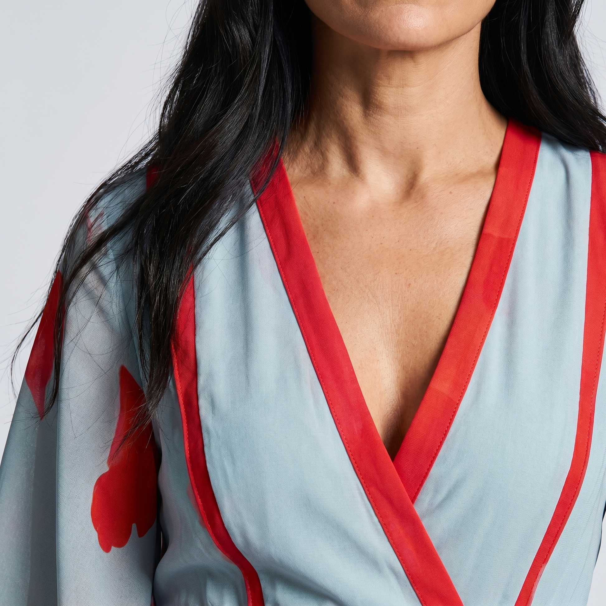 Women's floral wrap maxi dress - detail